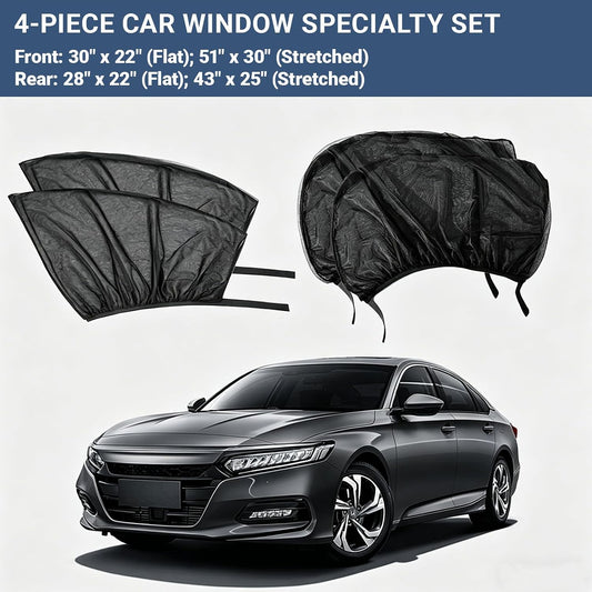 4 PCS Car Window Sun Shade Cover, Breathable Mesh Side Window Sunshades, UV Glare Protection Privacy Screens, Newcar Window Screens, Cover Full Window Universal for Most Cars Suvs
