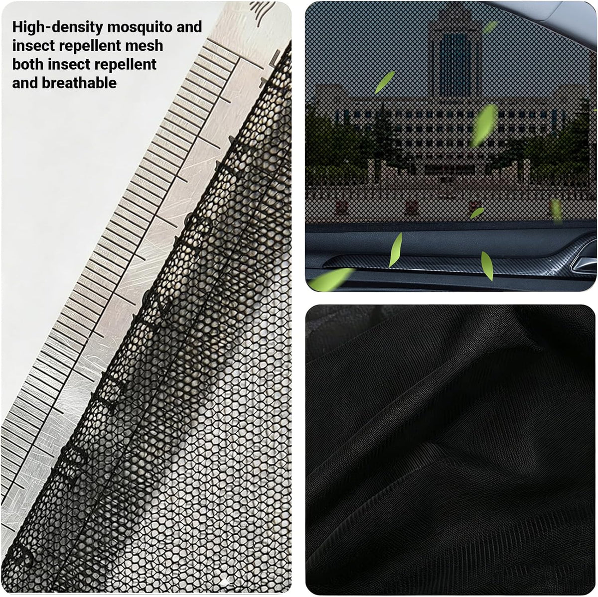 4 PCS Car Window Sun Shade Cover, Breathable Mesh Side Window Sunshades, UV Glare Protection Privacy Screens, Newcar Window Screens, Cover Full Window Universal for Most Cars Suvs