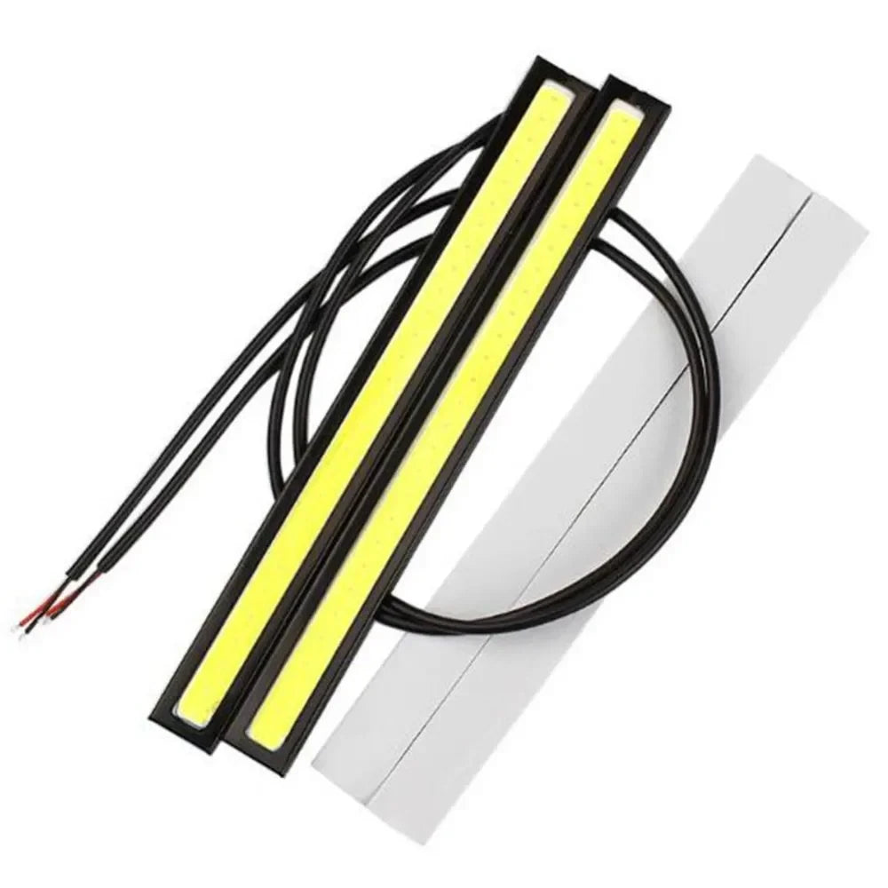 2Pcs Ultra Thin Bright LED Car COB Daytime Running Lights Waterproof Night Lighting Decorative Ambient Lamp Bar 12V Universal