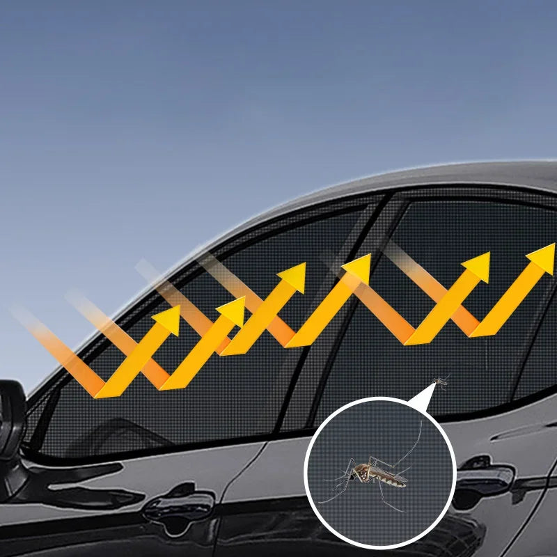 4PC Universal Side Window Sunshade Mesh Visor Protection Privacy Mosquito Mesh Net Curtains UV Protect Car Interior Accessories