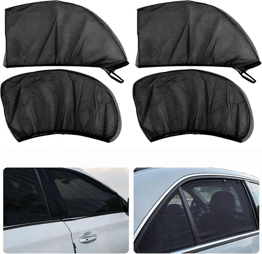 4 PCS Car Window Sun Shade Cover, Breathable Mesh Side Window Sunshades, UV Glare Protection Privacy Screens, Newcar Window Screens, Cover Full Window Universal for Most Cars Suvs