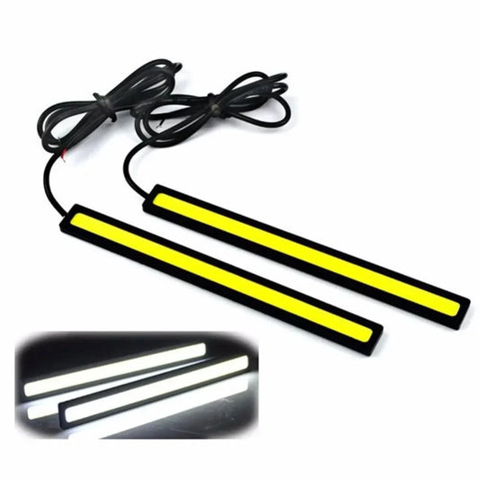 2Pcs Ultra Thin Bright LED Car COB Daytime Running Lights Waterproof Night Lighting Decorative Ambient Lamp Bar 12V Universal
