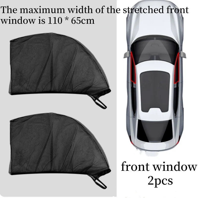 4PC Universal Side Window Sunshade Mesh Visor Protection Privacy Mosquito Mesh Net Curtains UV Protect Car Interior Accessories