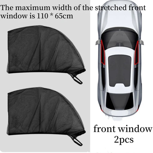 4PC Universal Side Window Sunshade Mesh Visor Protection Privacy Mosquito Mesh Net Curtains UV Protect Car Interior Accessories