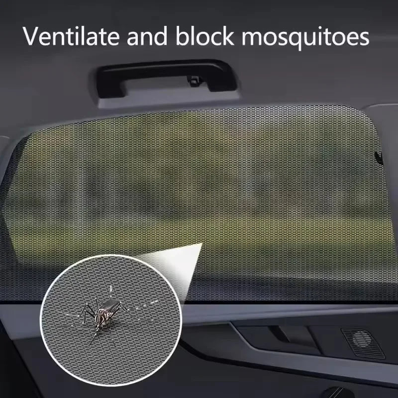4PC Universal Side Window Sunshade Mesh Visor Protection Privacy Mosquito Mesh Net Curtains UV Protect Car Interior Accessories